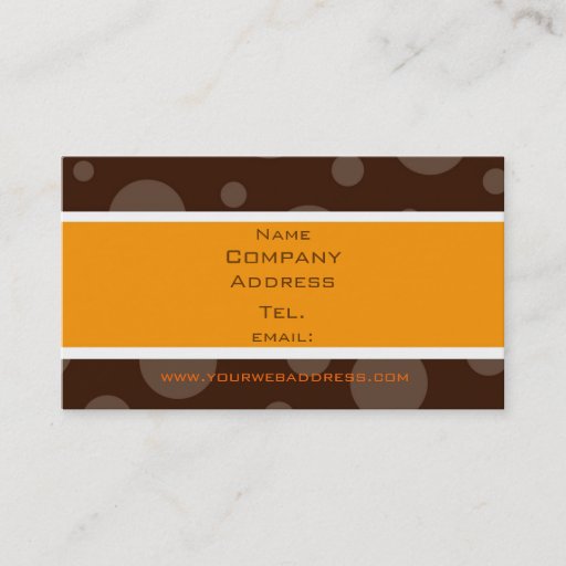 Customizable chocolate bubble orange, Name, Company, Address... Business Card