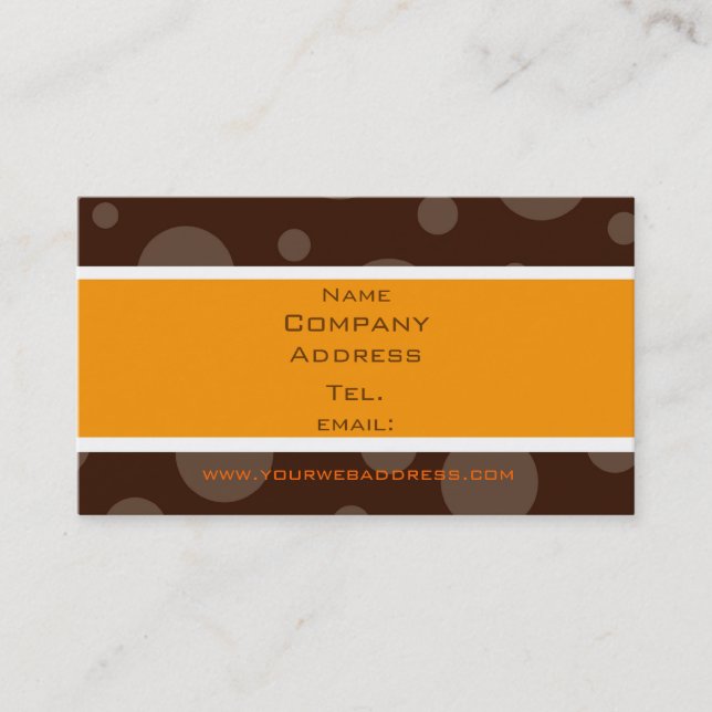 chocolate bubble orange, Name, Company, Address... Business Card (Front)