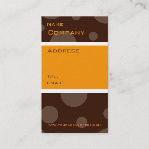 chocolate bubble orange, vertical profile cards business card template