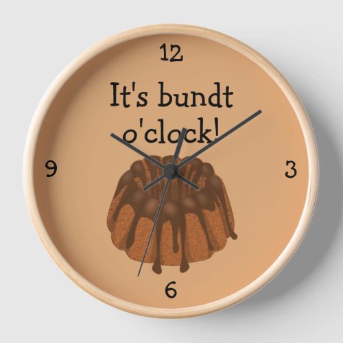 Chocolate Bundt OClock cake themed custom kitchen Clock