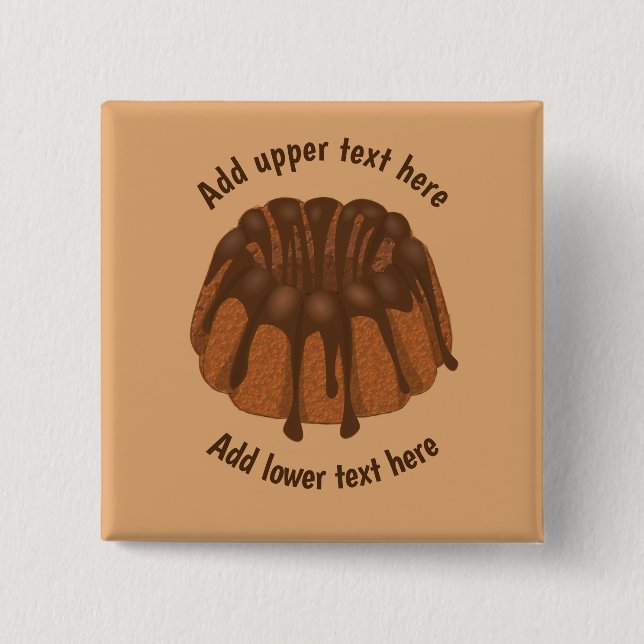Chocolate Bundt or Kugelhopf Cake - custom wording Button (Front)