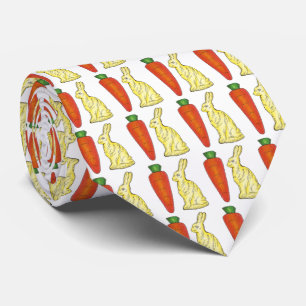 Chocolate Bunnies Carrots Easter Bunny Rabbit Tie