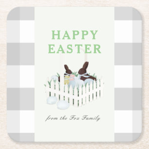 Chocolate Bunnies Eggs Easter Paper Coaster