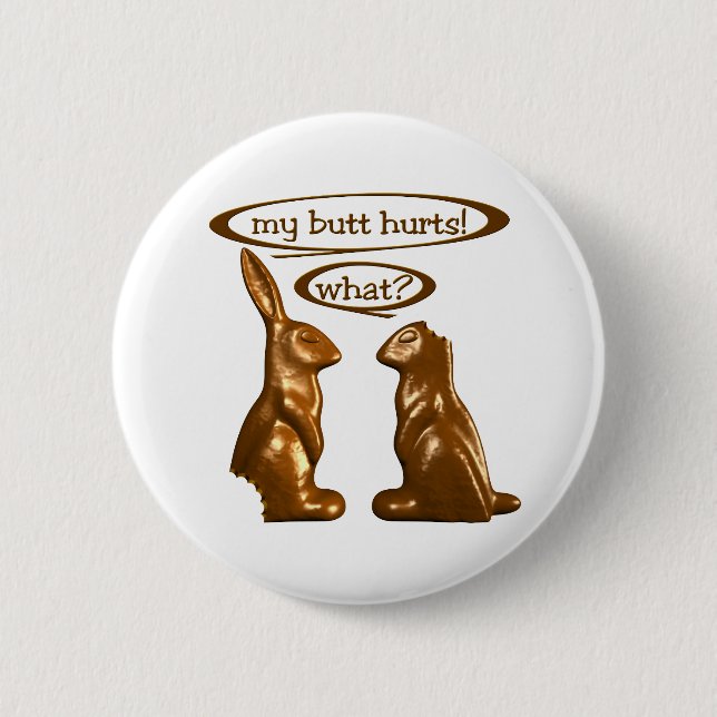 Chocolate bunnies pinback button (Front)