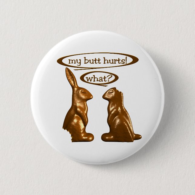 Chocolate bunnies pinback button (Front)