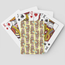 Chocolate Bunnies - Yellow Playing Cards