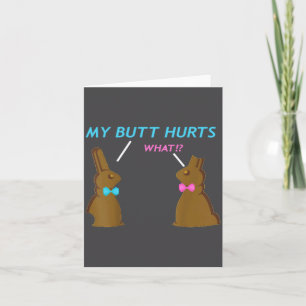 Chocolate Bunny Easter Basket Boys Girls My Butt Card