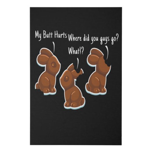 Chocolate Bunny Easter Bunny Easter Rabbit Faux Canvas Print
