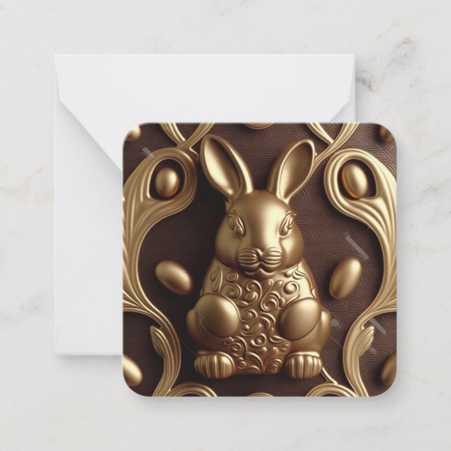 Chocolate bunny, easter greeting card (Front)