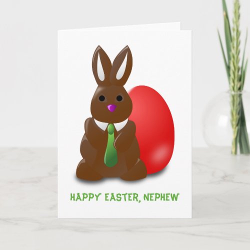 Chocolate Bunny Happy Easter Nephew Greeting Card