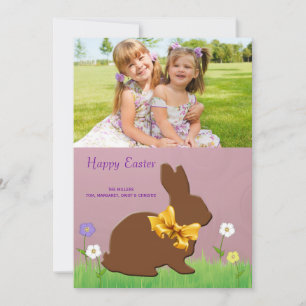 Chocolate Bunny Photo Easter Card