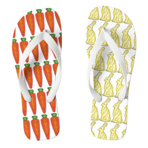 Chocolate Bunny Rabbit Carrot Easter Basket Candy Flip Flops