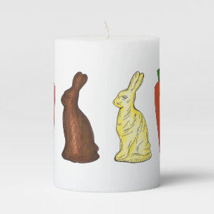 Chocolate Bunny Rabbit Carrot Easter Basket Candy Pillar Candle