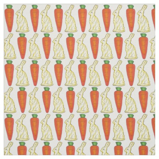 Chocolate Bunny Rabbit Orange Carrots Easter Candy Fabric
