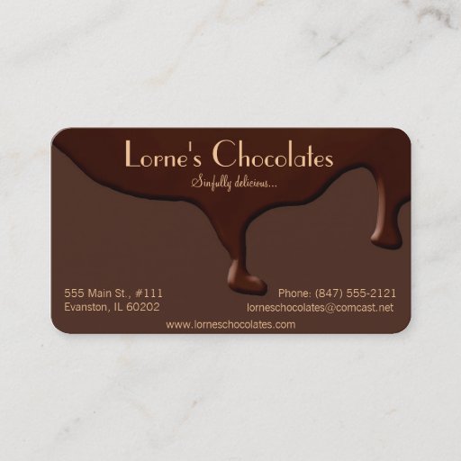 Customizable chocolate business card