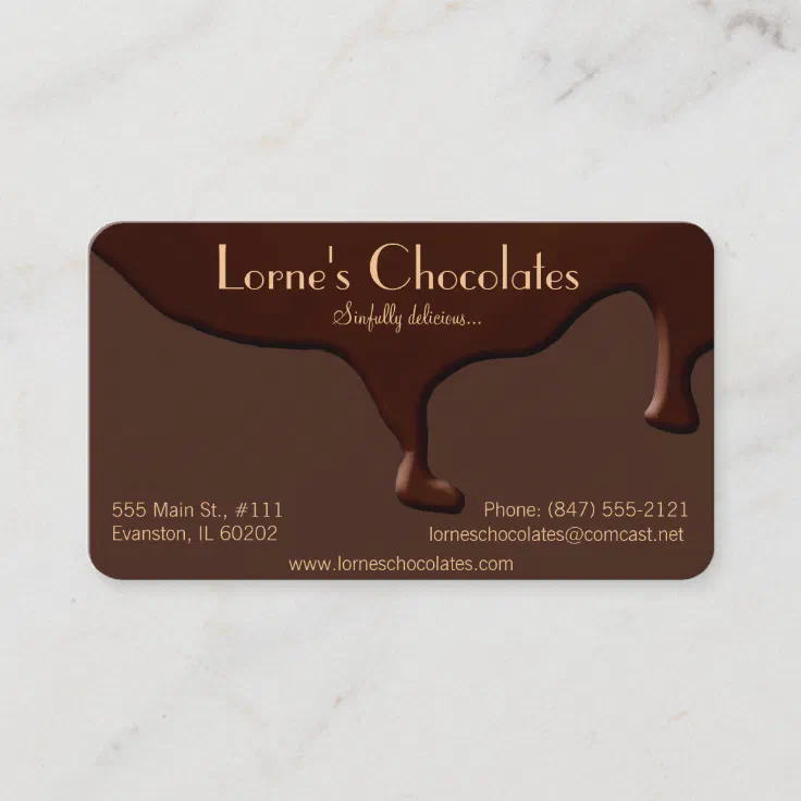 chocolate business card | Zazzle