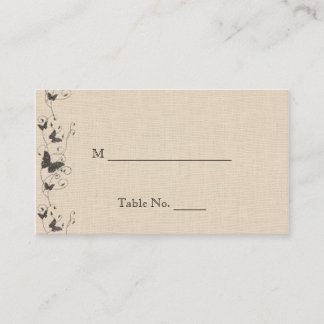 Chocolate Butteflies on Ecru Wedding Place Cards
