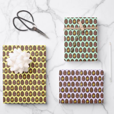 Chocolate Buttercream Easter Basket Egg Candy Wrapping Paper Sheets