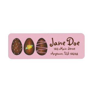 Chocolate Buttercream Easter Egg Candy Address Label