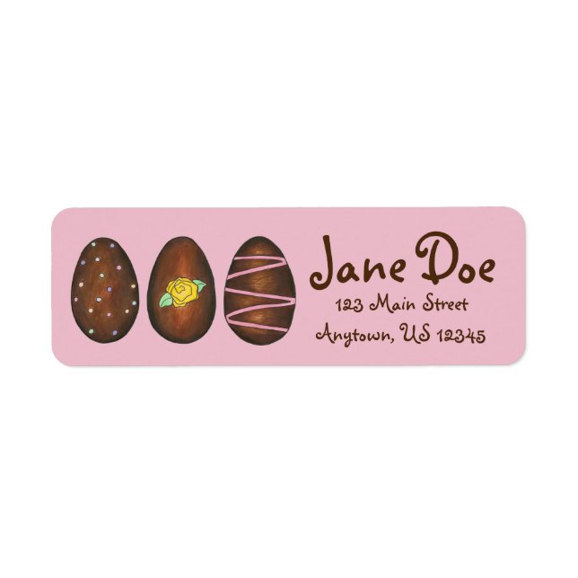 Chocolate Buttercream Easter Egg Candy Address Label (Front)