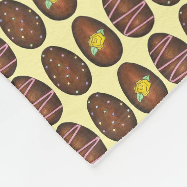 Chocolate Buttercream Easter Egg Candy Sweets Fleece Blanket (Corner)