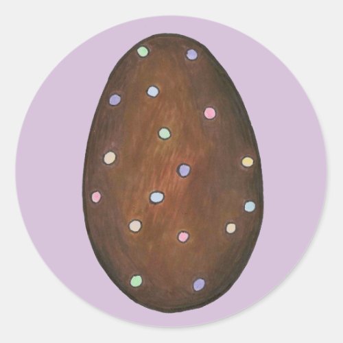 Chocolate Buttercream Polka Dot Easter Egg Candy Classic Round Sticker