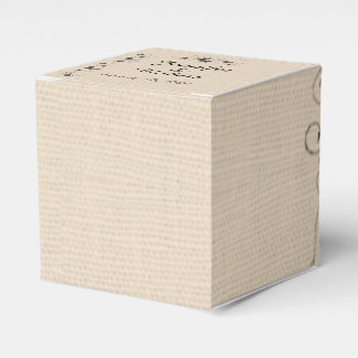 Chocolate Butterflies on Ecru Linen Wedding Favor Boxes