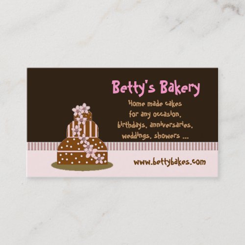 Chocolate Cake Bakery Business Card