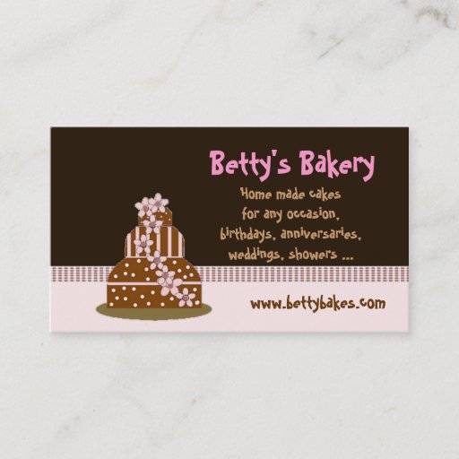 Customizable Chocolate Cake Bakery Business Card