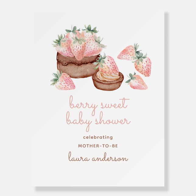 Chocolate Cake Berry Sweet Baby Shower Foam Board (Front)