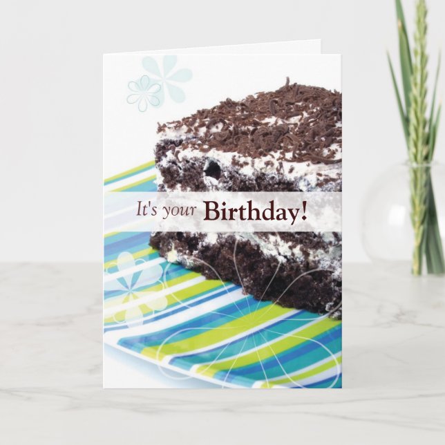 Chocolate Cake Birthday Card (Front)