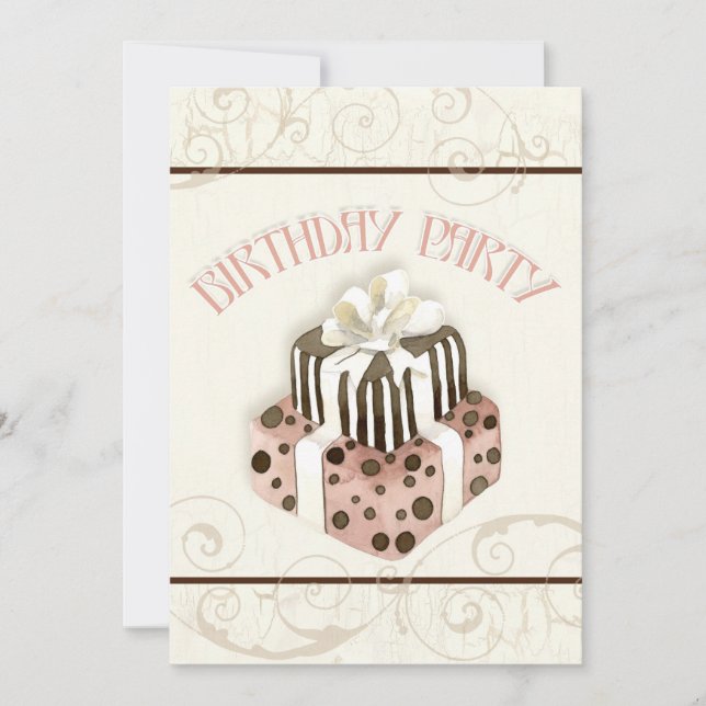 Chocolate Cake Birthday Party Invitation (Front)