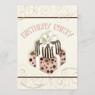 Chocolate Cake Birthday Party Invitation