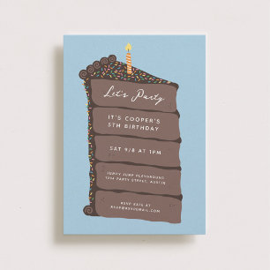 Chocolate Cake Birthday Party Invitation