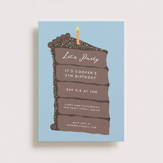 Chocolate Cake Birthday Party Invitation