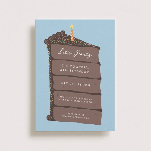 Chocolate Cake Birthday Party Invitation
