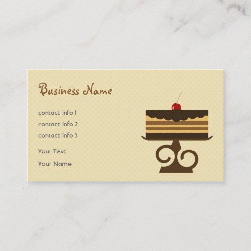Customizable Chocolate Cake Business Card