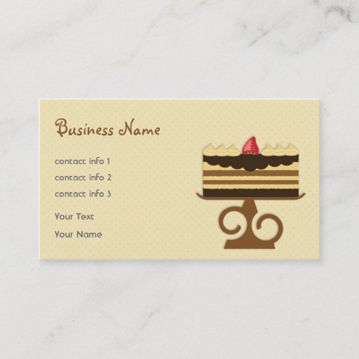Customizable Chocolate Cake Business Card