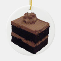 Chocolate Cake Ceramic Ornament