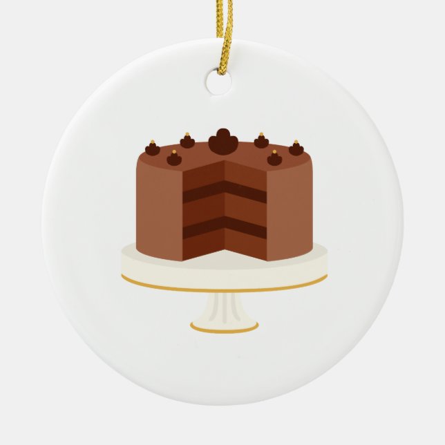 Chocolate Cake Ceramic Ornament (Front)