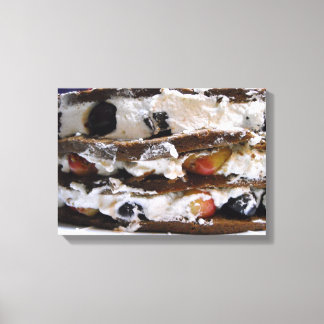 Chocolate Cake, Cherries, Whipped Cream Canvas Art