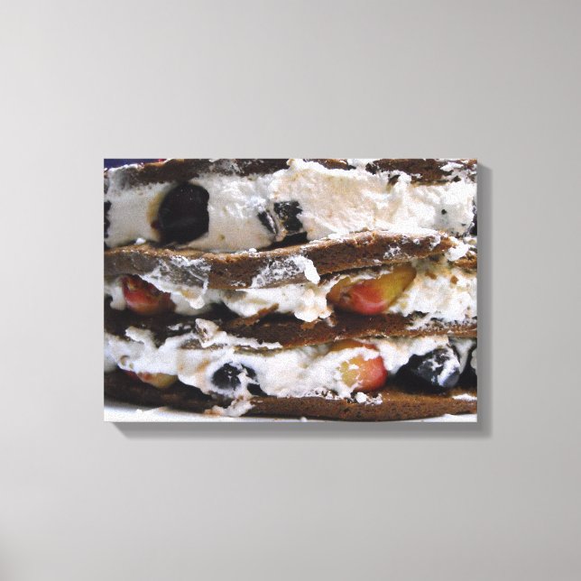 Chocolate Cake, Cherries, Whipped Cream Canvas Art (Front)