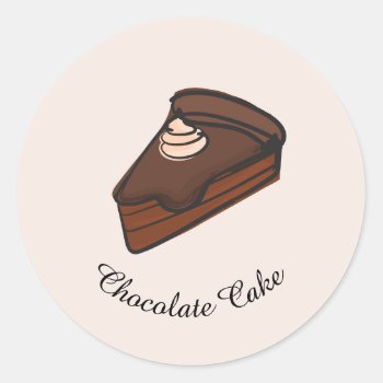 Chocolate Cake Classic Round Sticker by Xuxario at Zazzle