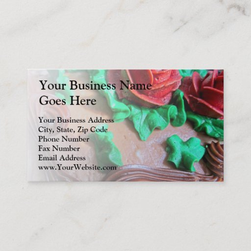 Customizable Chocolate Cake Decorating Business Card Template