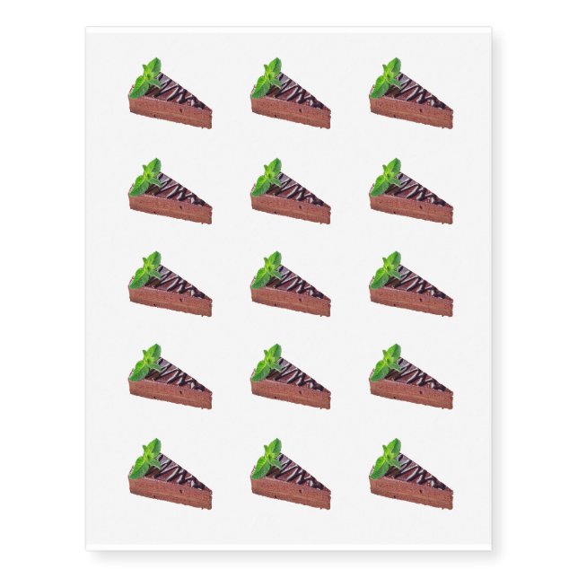 Chocolate Cake Dessert Design Temporary Tattoos (Front)