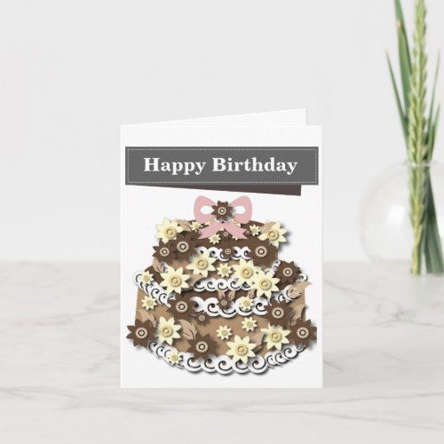 Chocolate Cake Editable Birthday  Card