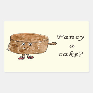 Chocolate Cake Funny Slogan Fancy A Cake Humour Rectangular Sticker