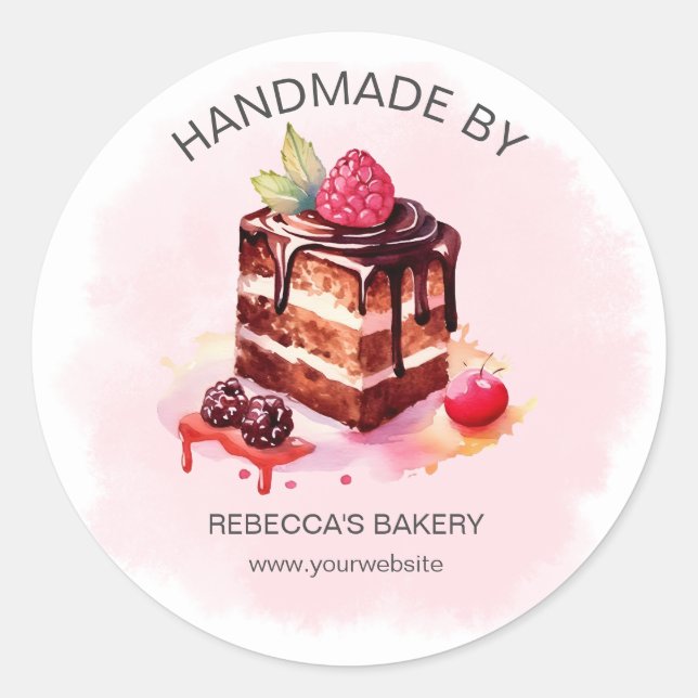 Chocolate cake Handmade with Love Sticker (Front)