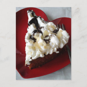 Chocolate Cake Heart Plate Postcard