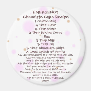 Chocolate Cake in a Mug Recipe 2 Magnet